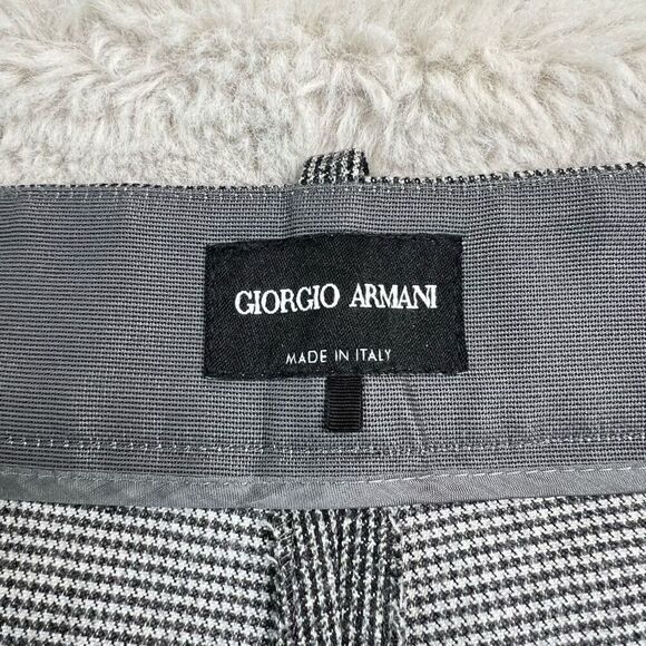 Giorgio Armani Dress Pants Womens Size 46 Gray Wide Leg Virgin Wool Blend - Picture 4 of 10